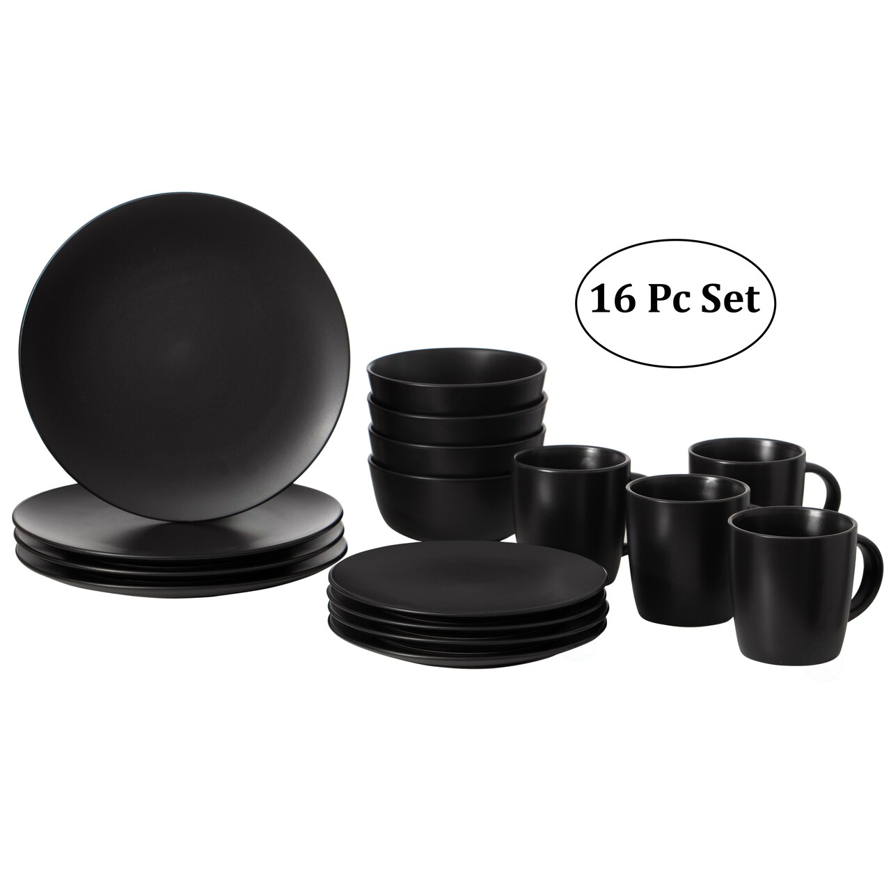 16 PC Spin Wash Dinnerware Dish Set for 4 Person, Mugs, Salad and Dinner  Plates and Bowls Sets, High Quality Dishes with Highly Chip and Crack  Resistant, Dishwasher and Microwave Safe